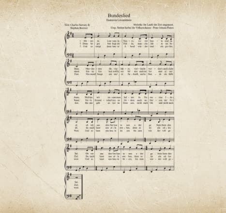 Notenblatt des Bundeslieds der Eumavia Lovaniensis